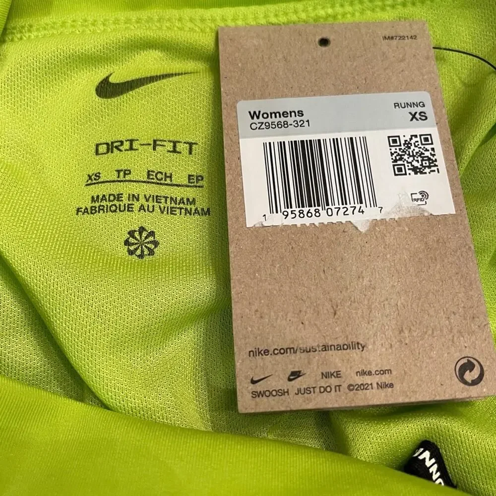 Nike Women’s Eclipse 5” Running Shorts Atomic Green Size XS Dri-FIT Neo